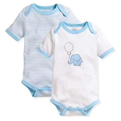 Imagen de Schnizler Kurzarm, 2er Pack Elefant, Oeko Tex Standard 100 Bodis de Manga Corta 14, Azul (Bleu 17), 62 (Talla del Fabricante: 62/68) Unisex niños