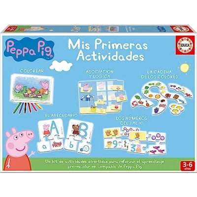 Imagen de Educa Juego Educativo para bebés a Partir de 3 años Mis Primeras Actividades Peppa Pig. los niños aprenderán Colorear, el abecedario, números y Colores (17249)