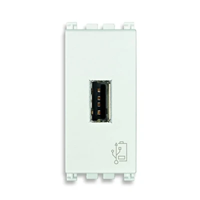 Imagen de VIMAR Arké 19292.B Unidad de alimentación con Toma USB 5 V, 1,5 A, 1 m, Color Blanco