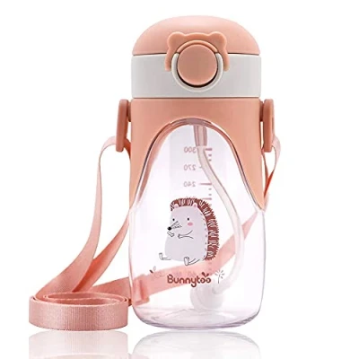 Imagen de Vaso de aprendizaje con boquilla 400 ml,Vaso Entrenamiento Bebé, antiderrames, Taza Para Sorber,válvula antigoteo,Sin BPA,A partir 6 meses,Fácil limpiar Albaricoque