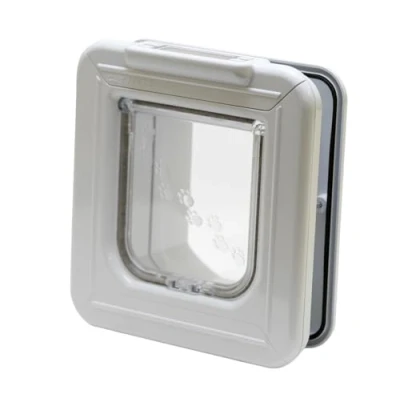 Imagen de Cat Mate Puerta para Gatos con Microchip Temporizador Digital y Pantalla LCD, Fácil Instalación en Puertas de UPVC, Vidrio Madera