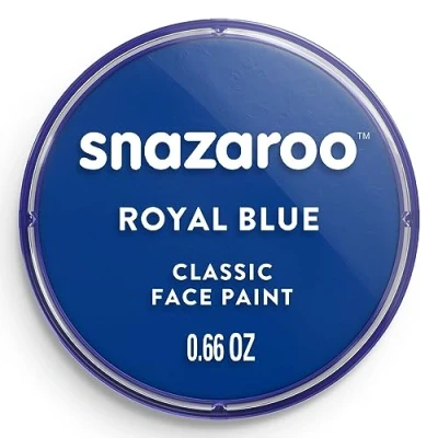 Imagen de Snazaroo Pintura facial y corporal, 18 ml, color azul real, profesional a base de agua, pastilla aquacolor individual para adultos, niños efectos especiales