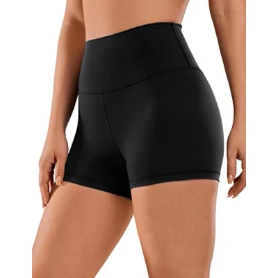 Imagen de CRZ Yoga Mujer Pantalones Cortos Motociclista de Entrenamiento Atléticos Mallas para Correr 7 cm Negro 42