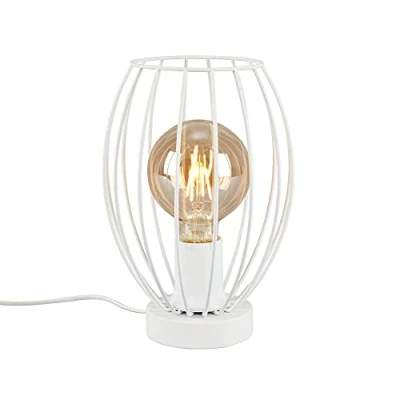 Imagen de BRILONER lámpara de mesa, mesita noche, escritorio, 1 x E27, incluye interruptor cable, color blanco, 175 256 mm (diámetro altura).
