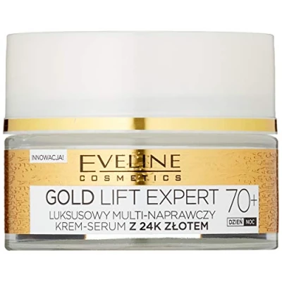 Imagen de Eveline Cosmetics Gold Lift Expert Crema reafirmante para día y noche 70+ con oro de 24 quilates, 50 ml