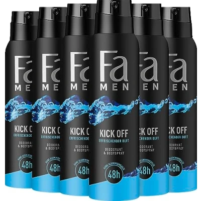 Imagen de FA Desodorante en spray para hombre Kick Off, 150 ml, 6 unidades, ml