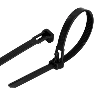 Imagen de GARDENIX Bridas para plantas, 100 unidades, 7,6 mm x 250 mm, color negro, reutilizables, ajustables