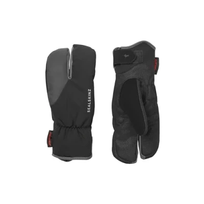 Imagen de SealSkinz Guantes de Ciclismo para Hombre (Impermeables), Hombre, Color Negro/Gris, tamaño Large