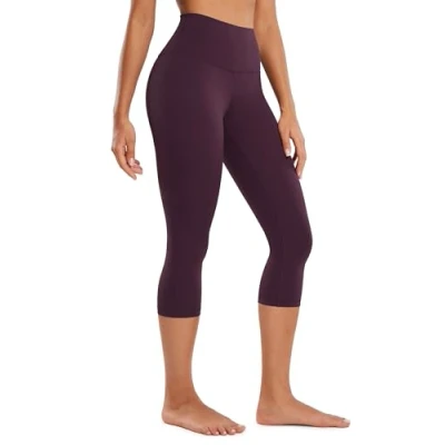 Imagen de CRZ Yoga Butterluxe para Mujer Cintura Alta Salón Legging 48cm Ejercicio Capri Pantalones Morado Oscuro 40
