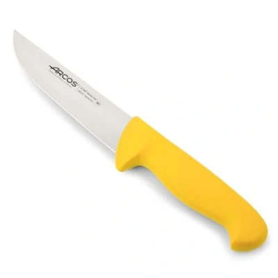 Imagen de Arcos Cuchillo Carnicero, Carne con Hoja Acero Inoxidable. Mango Polipropileno Amarillo. Plateado.istema identificación Color. diseño Resistente (7&#039;&#039;). Serie 2900. Color