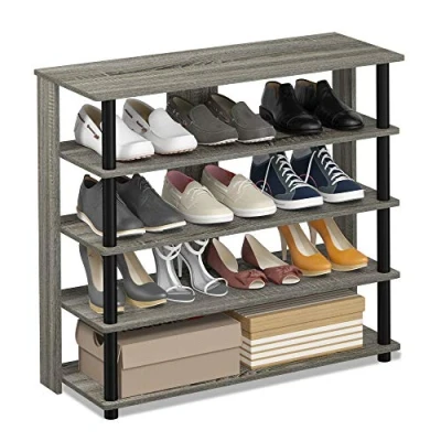 Imagen de Furinno Zapateros Grigio Rovere Francese. ampio 5 niveles