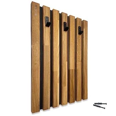 Imagen de FLEXISTYLE Perchero de pared madera roble negro, 4 dimensiones (40 x 60 cm)