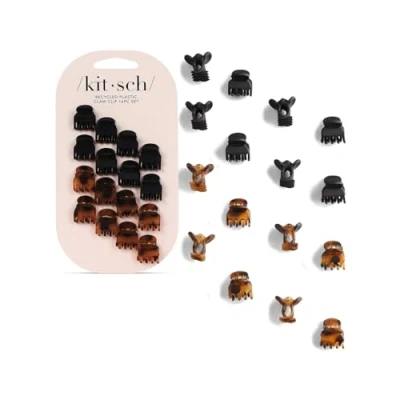 Imagen de Kitsch pinzas pequeñas para el cabello mujer, de plástico reciclado y mini cabello, fino, mandíbula pequeña