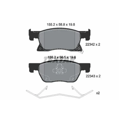 Imagen de TEXTAR 2234201 Juego de pastillas freno con avisador acústico desgaste accesorios OPEL: Astra K Hatchback, Sports Tourer