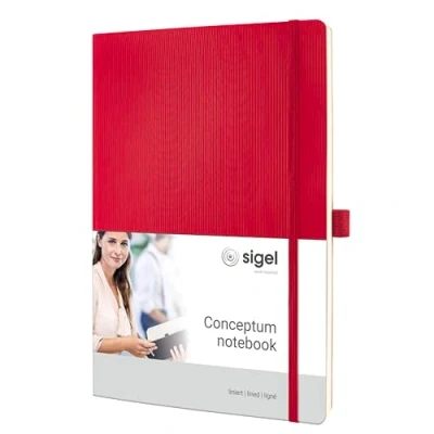 Imagen de SIGEL CO315 Cuaderno premium a líneas, A4, tapa blanda, rojo Conceptum