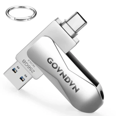 Imagen de GOVNDVN 256 GB Pendrive para iPhone 15, Memoria USB con C y 3.0, Externa Guardar Más Fotos Vídeos, Pen Drive 15 Series/iPad/Android/PC/Mac (256GB)