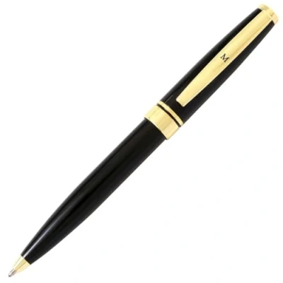 Imagen de Pluma personalizada inicial Black &amp; Gold M Draeger