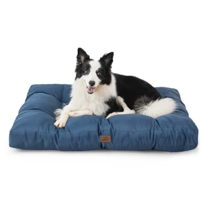 Imagen de Bedsure Cama Perro Impermeable Grande 91x68x10 cm Colchón Lavable para Verano, Cojín Antipelo y Suave, Azul, L
