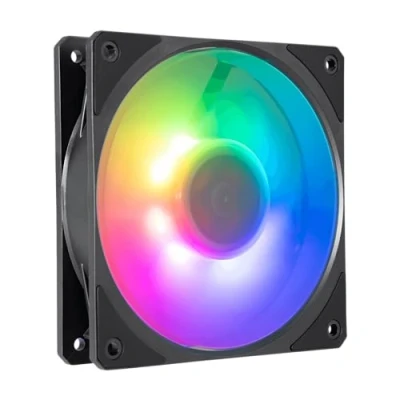 Imagen de Cooler Master Mobius 120P ARGB Ventilador para Radiador Ring Blade Design (PWM), Rodamiento Dinámico de Bucle (Máx. 75,2 CFM, 3,63 mmH2O, 30 dBA), Marco Biselado Air Focus Gen2 RGB Direccionable
