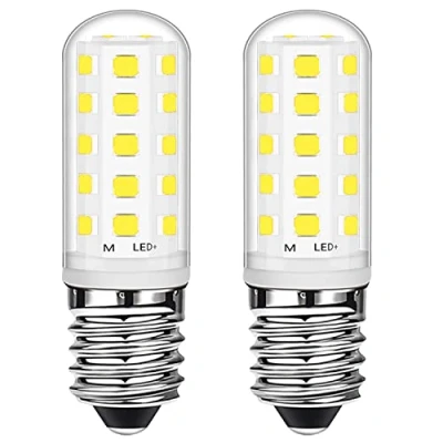 Imagen de E14 Bombilla LED 3W Blanco frío 6000K 28W 33W de equivalente a halógeno, Bombillas pequeñas tornillo Edison para máquina coser campana extractora congelador, AC220 240V, 2 unidades