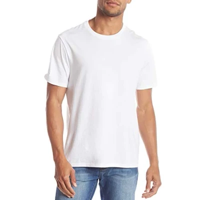 Imagen de SES Camiseta básica para hombre con cuello redondo (2 unidades) Blanco S