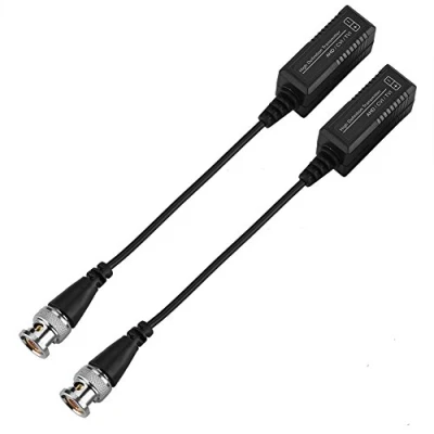 Imagen de 1 par HD CVI/AHD/TVI Transceptor pasivo Adaptador Transmisor Video Balun CCTV UTP BNC Cat5