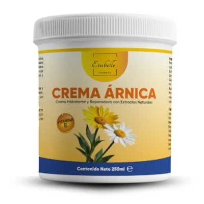 Imagen de Arnica Crema Antiinflamatoria Hidratante Corporal con extracto de Manzanilla y Jojoba Natural para el Cuidado Diario del Cuerpo Suaviza, Nutre Protege la Piel Uso Tópico (250ml)