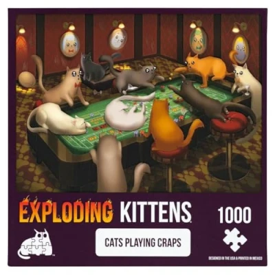 Imagen de Exploding Kittens Jigsaw Puzzles For Adults Cats Playing Craps 1000 Piece Family Fun &amp; Game Night