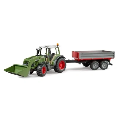 Imagen de bruder 02182 Tractor Fendt Vario 211 con cargador frontal y remolque abatible 1:16 Vehículos, Agricultura, Bulldog, Tractor, Remolque, Volquete, Juguetes a partir de 3 años