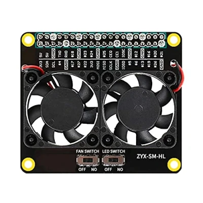 Imagen de N//B Módulo de Ventilador Refrigeración Dual LED 52Pi para Raspberry Pi, Placa Expansión GPIO Compatible Pi 4B/3B+/3B/3A+