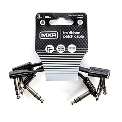 Imagen de JIM DUNLOP MXR Cable Parche TRS de Cinta 3 pulgadas 7,6 cm Pack 3, Ángulo Recto 1/4 pulgada (3PDCISTR03R)