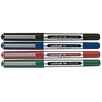 Imagen de Uni Ball UB 150 Tinta Líquida Bolígrafo Fine 0.5mm Punta Negro, Azul, Verde, Rojo Paquete de 4
