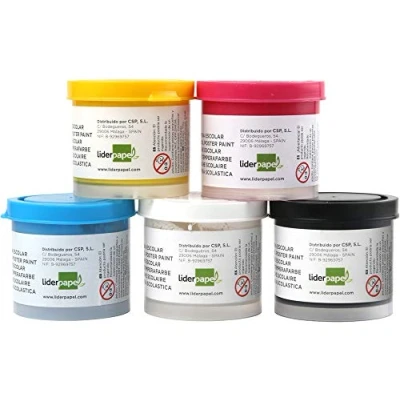Imagen de Tempera liderpapel escolar 40 ml 5 colores surtidos + pincel