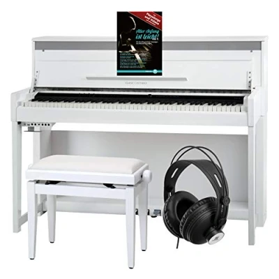 Imagen de Classic Cantabile UP 1 LA Piano Vertical Digital 88 Teclas con Peso Teclado electronico USB, MIDI, 40 voces, 256 polifonía Organo musical Set Banqueta y Auriculares Roble Claro