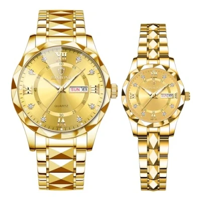 Imagen de JewelryWe reloj de pulsera analógico cuarzo para hombre y mujer, resistente al agua hasta 30 m, correa acero inoxidable, informal con manecillas luminosas herramienta reloj, varios