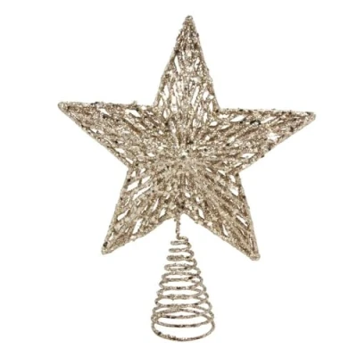 Imagen de Gisela Graham Christmas Gold Glitter Tree Top Star Topper by