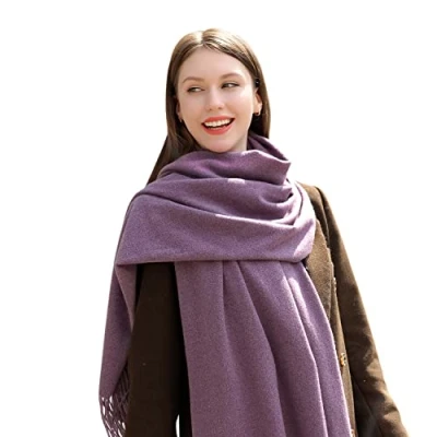 Imagen de MASADA Bufanda de invierno para mujer cálida y suave XXL 200 x 70 cm Morado
