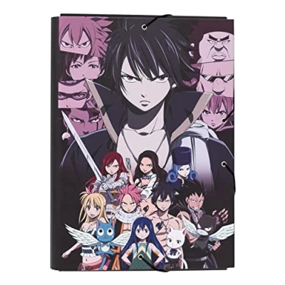 Imagen de Grupo Erik Carpeta solapas Fairy Tail A4 clasificadora escolar/Carpeta portafolios cartón gomas Vuelta al cole material escolar