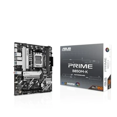 Imagen de ASUS Prime B850M K Placa Base para Videojuegos AMD AM5 (Ryzen 9000, Memoria DDR5, 2 M.2, PCIe 5.0, BIOS Flashback, Aura Sync)