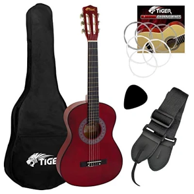 Imagen de Tiger Set de Guitarra Clásica, Tamaño 1/4, Color Rojo