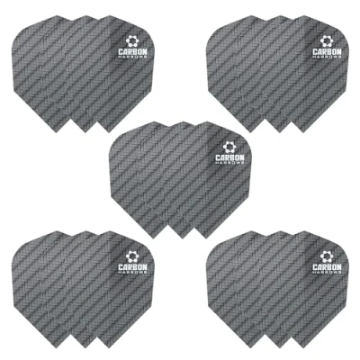 Imagen de Harrows Juego de 5 plumas carbono para dardos (15 en total), 100 micras, extra fuertes, fabricadas el Reino Unido, accesorios profesionales