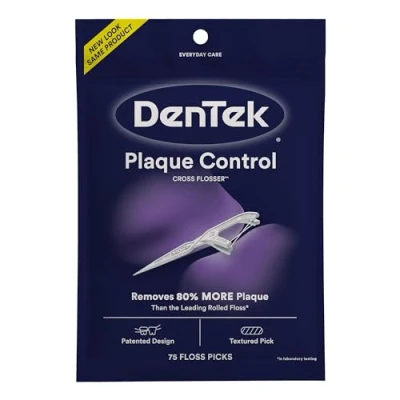 Imagen de DenTek Púas de hilo dental con control placa en forma X, 75 unidades