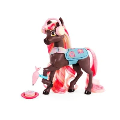Imagen de Jakks Pacific Wild Manes Juguetes de Caballos para Niños, Caballo Juguete Lana con extremidades Delanteras articuladas, Carrito Tienda Donuts, Incluye Cepillo Donuts y Pasador