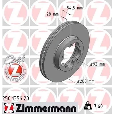 Imagen de Disco de freno ZIMMERMANN 250.1356.20