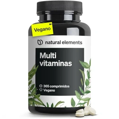 Imagen de Multivitaminas 365 comprimidos veganos suministro anual vitaminas A Z, con vitamina K1 y K2 sin aditivos innecesarios producido en Alemania probado laboratorio