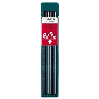 Imagen de Caran d&#039;Ache 6001.250 Technograph Minas para portaminas (dureza HB, diámetro 2 mm, estuche, 12 unidades)
