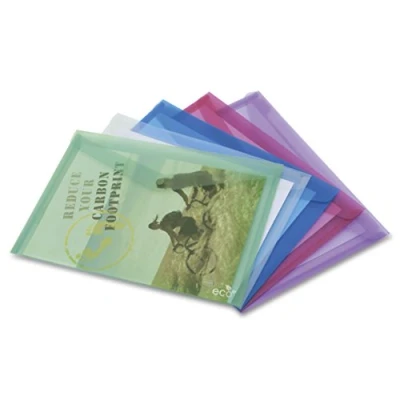 Imagen de Rapesco 1039 ECO Carpetas Sobre Portafolios, A4+, Colores Transparentes Surtidos, Paquete de 5