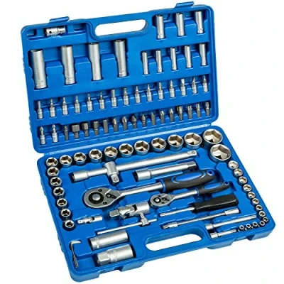 Imagen de TecTake Caja de trinquete 94 piezas kit tuercas herramientas bits y llaves vaso (1/2 1/4 pulgada)
