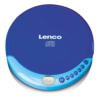 Imagen de Lenco CD 011 Reproductor de portátil Walkman Diskman Con auriculares y cable carga micro USB Azul