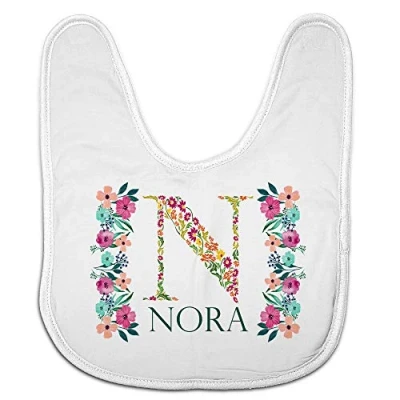Imagen de LolaPix Baberos bebé. Regalos Personalizados con Nombre. para bebé Personalizados. Varios diseños. Flores